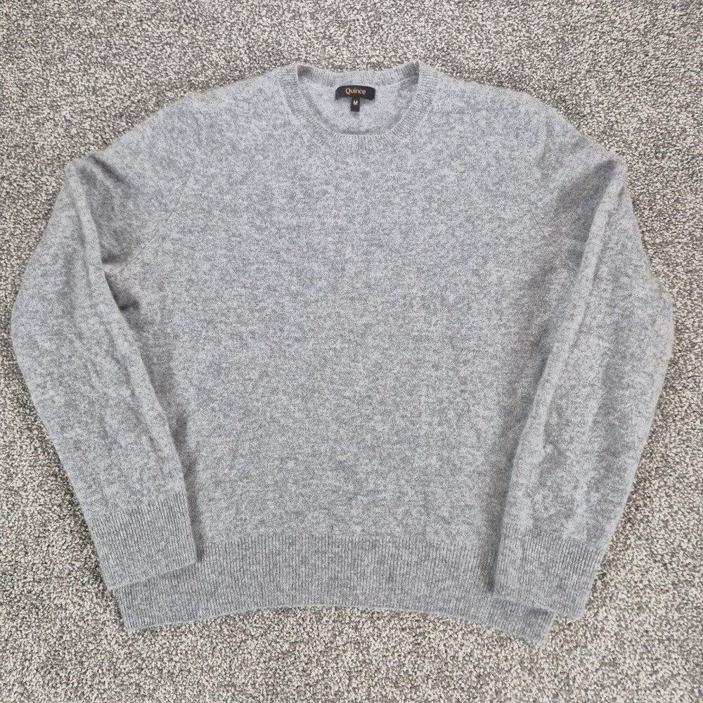 Quince 100% Cashmere Sweater Womens Medium Gray Crewneck